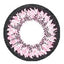 Design detail on Dolly Eye Super Nudy Pink 14.5mm circle lenses / colored contacts.