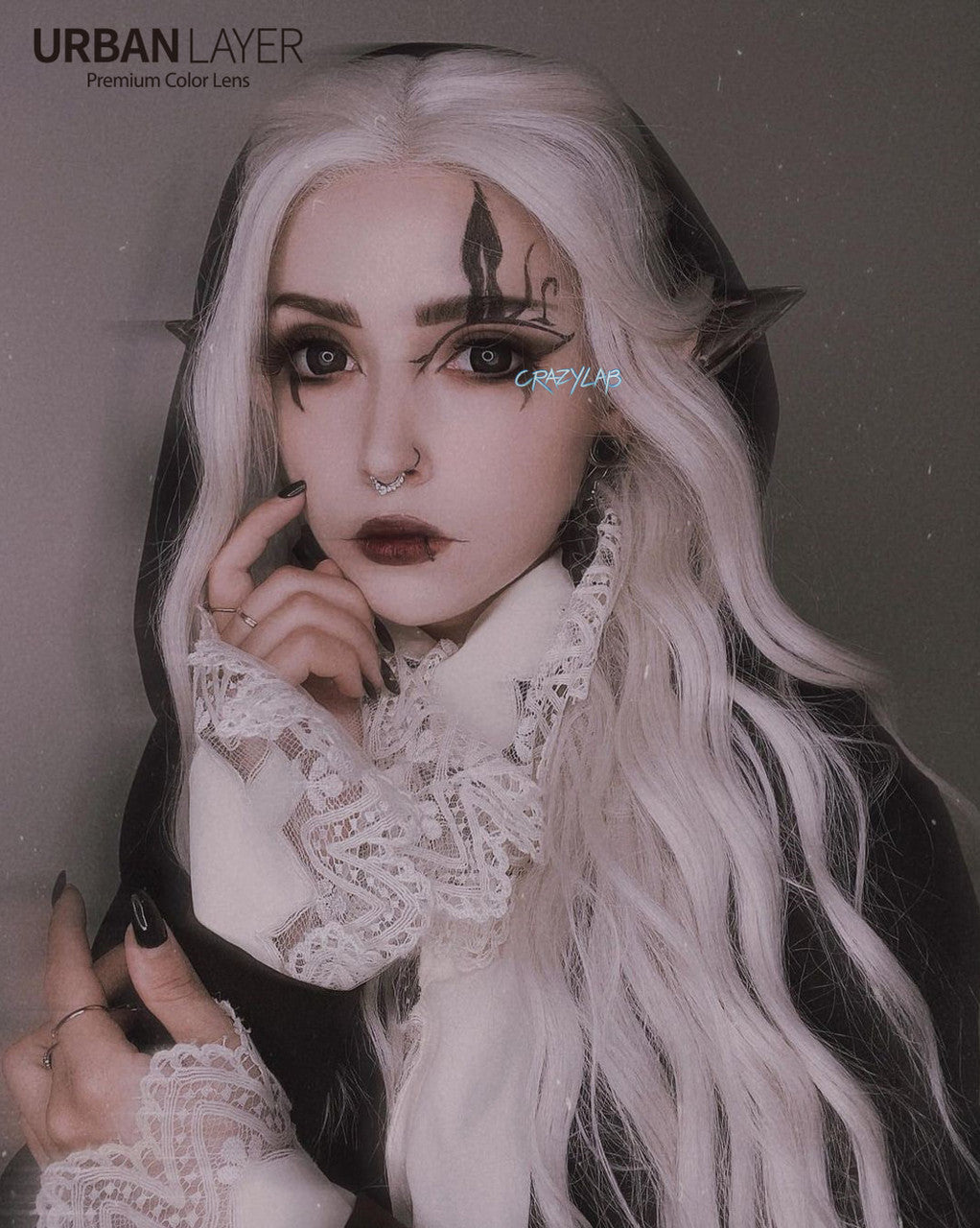 17mm Mini Sclera Black Circle Lenses | Yearly
