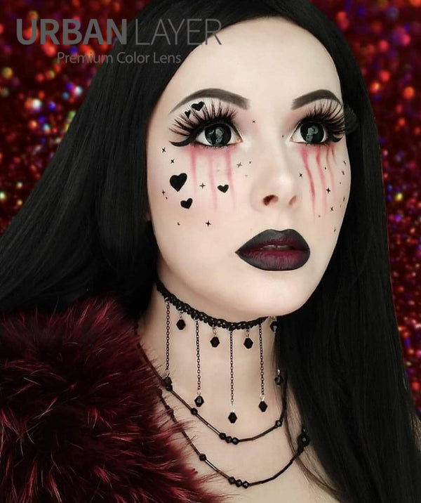 17mm Mini Sclera Black Circle Lenses | Yearly