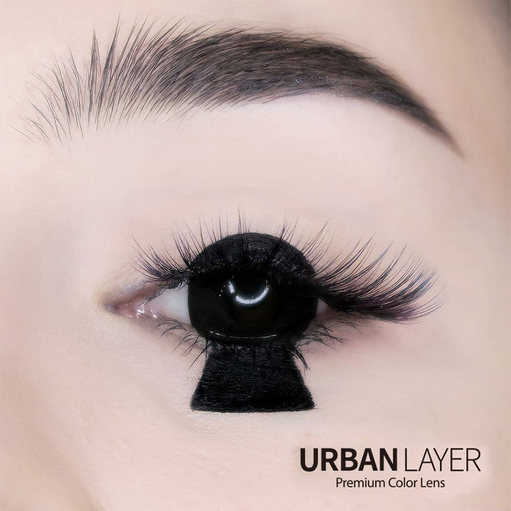 17mm Mini Sclera Black Circle Lenses | Yearly