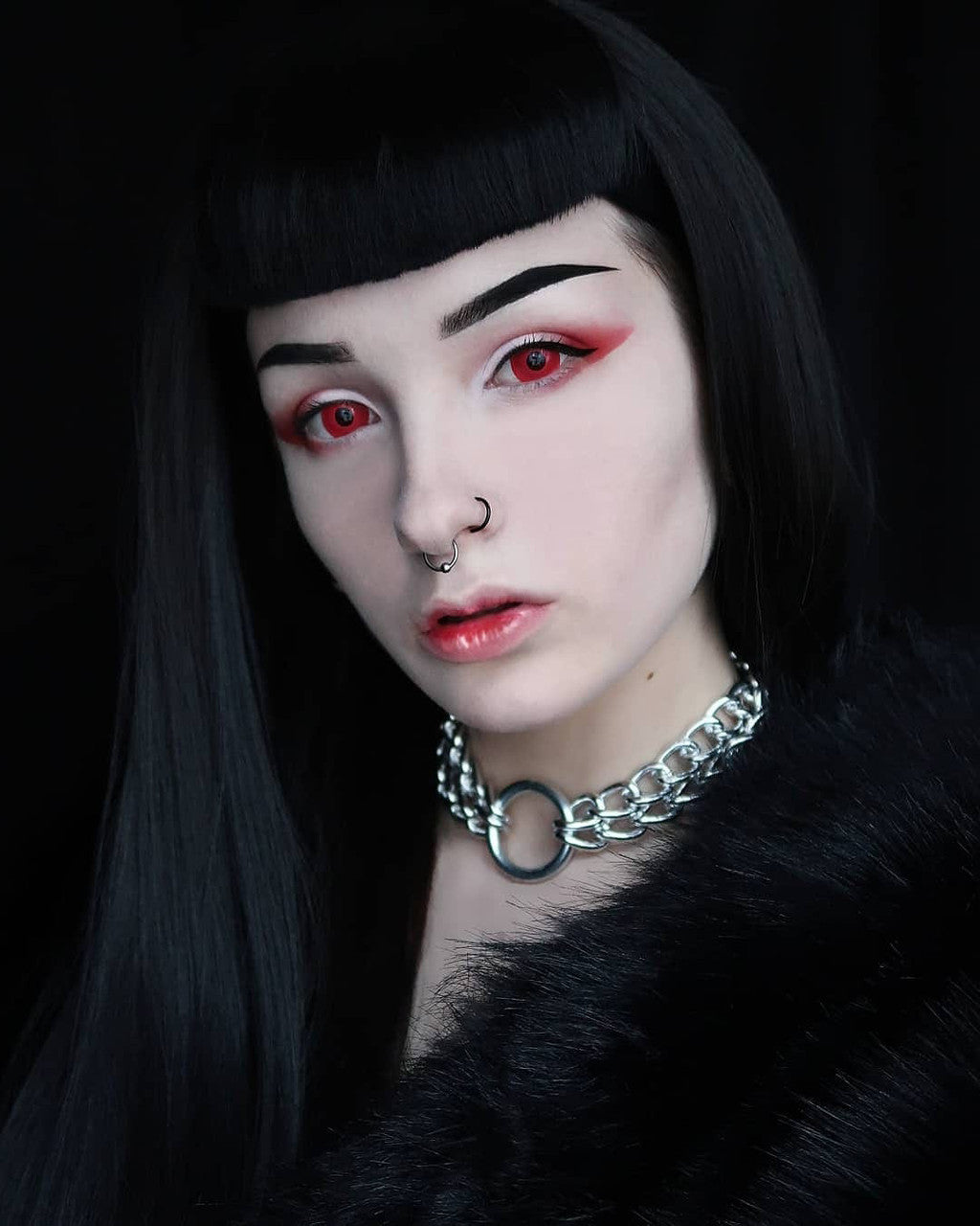17mm Mini Sclera Red Circle Lenses | Yearly