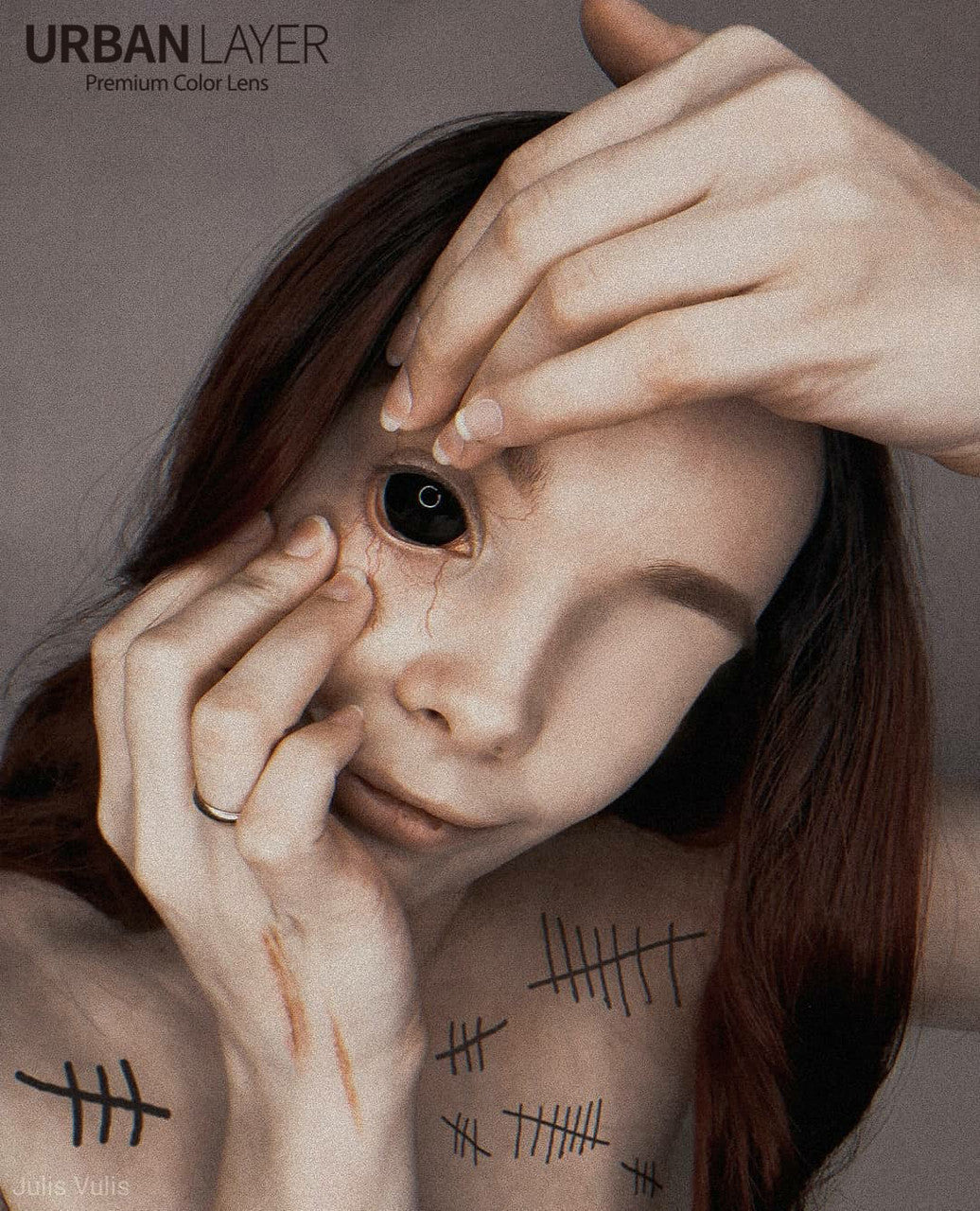 22mm Sclera Black Theatrical Lenses