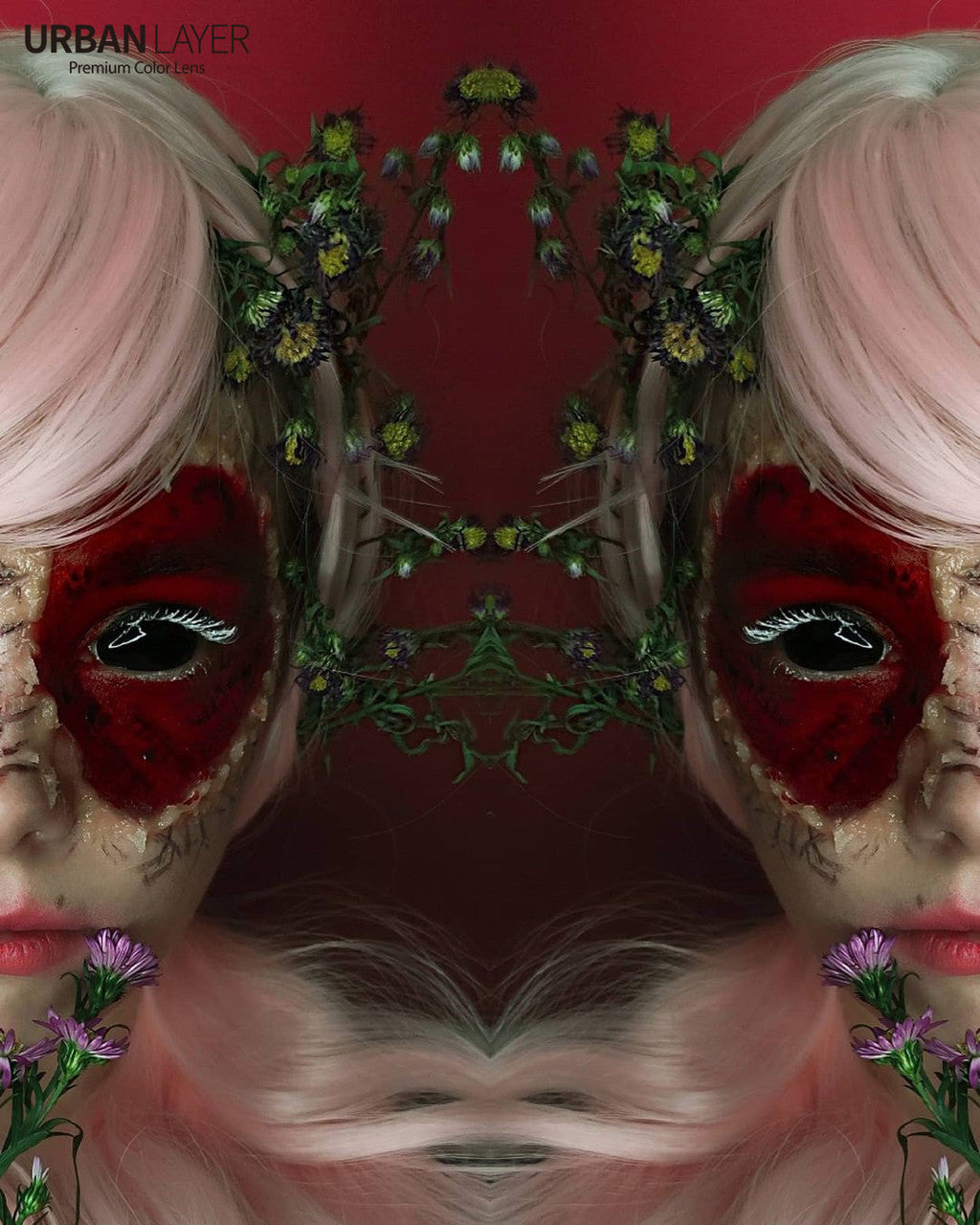 22mm Sclera Black Theatrical Lenses