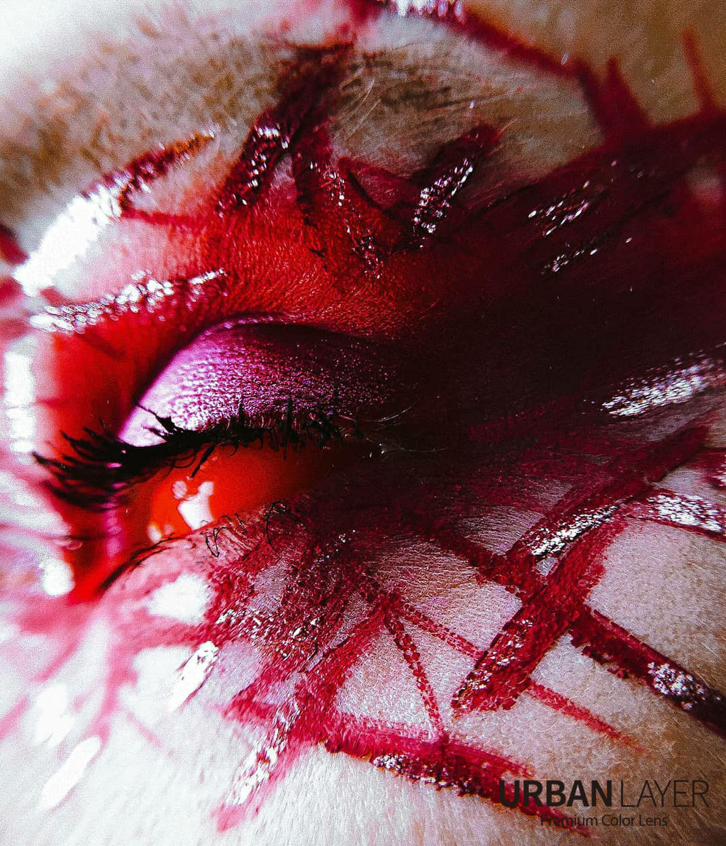CrazyLab 22mm Red Sclera full eye SFX circle contact lenses ship fast and free from the USA
