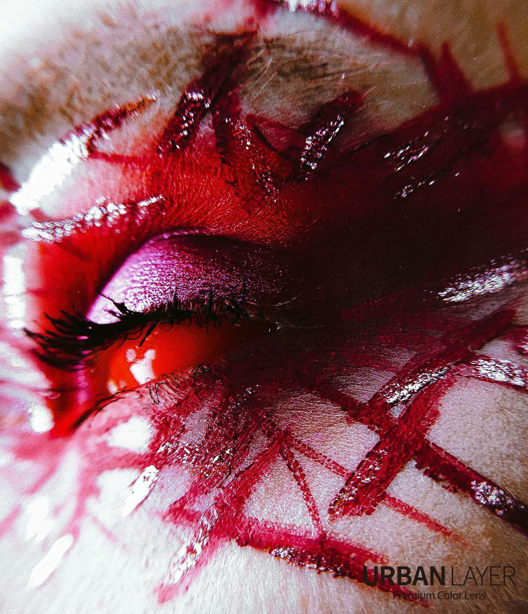 CrazyLab 22mm Red Sclera full eye SFX circle contact lenses ship fast and free from the USA