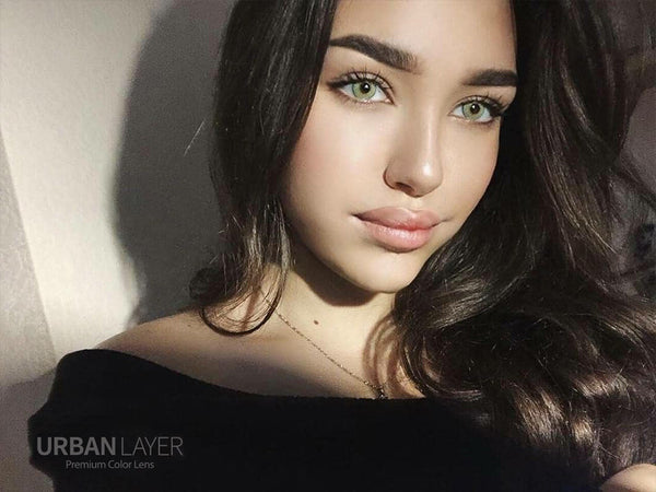 Angeles Gray colored contact lenses cover natural irises for a complete color change