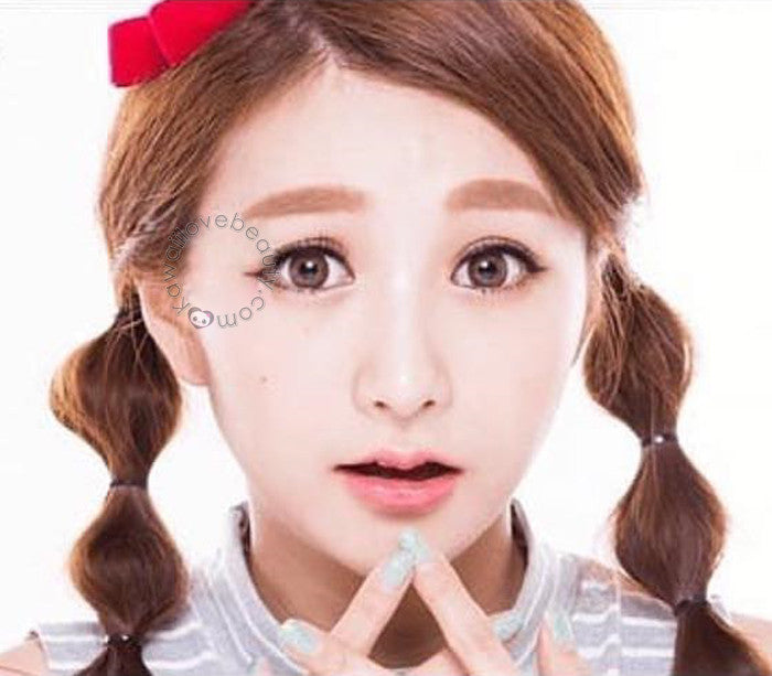 Get the ultimate cute dolly eye look with soulful brown Puffy Hazelnut colored contacts