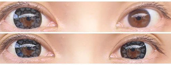 Before and after Barbie Love Grey big dolly eye gray circle lenses