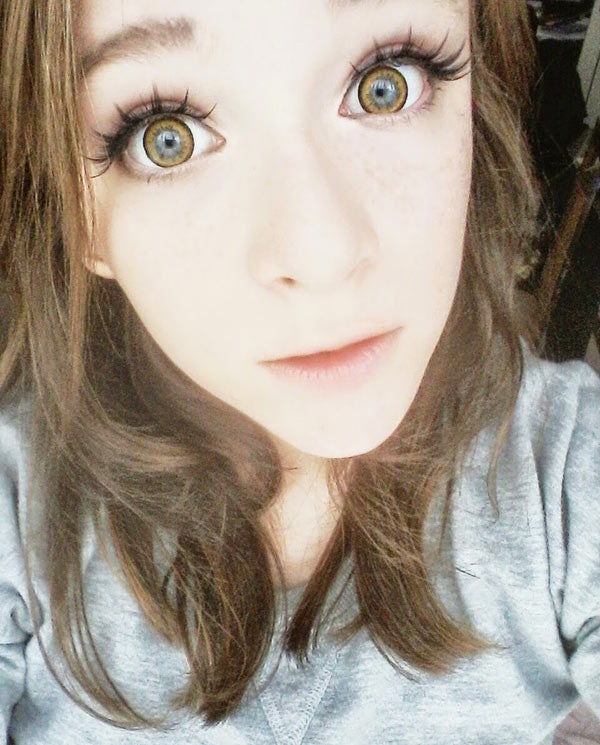 Big doll eyes with Dolly+ Brown circle lenses, fast ship from the USA
