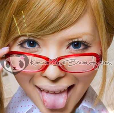 GEO OL102 Blue circle lenses on Tsubasa Masuwaka