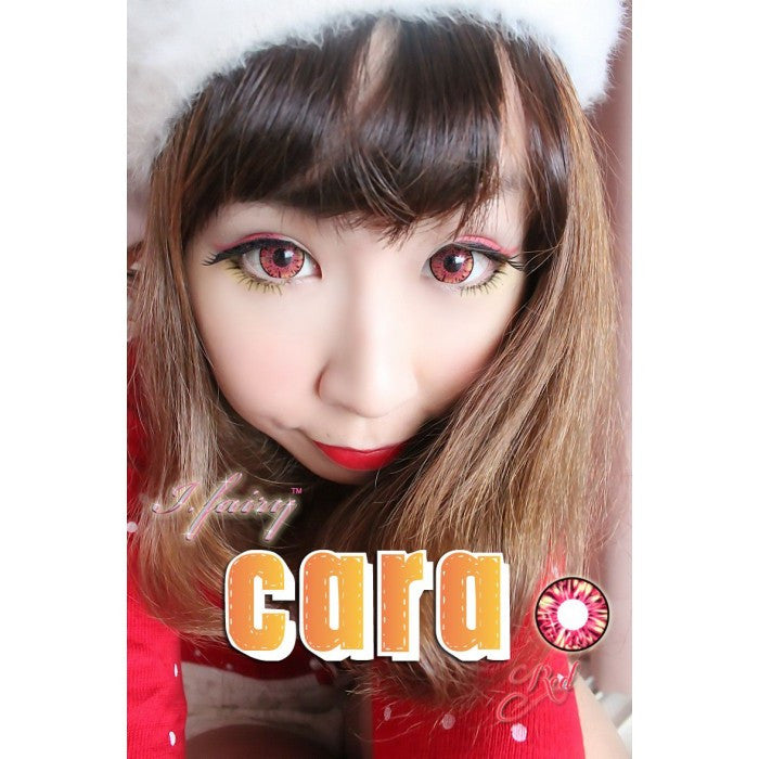 Get dramatic dolly eyes with Cara Red circle lenses.