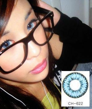 CH622 Nudy Blue on brown eyes with flash