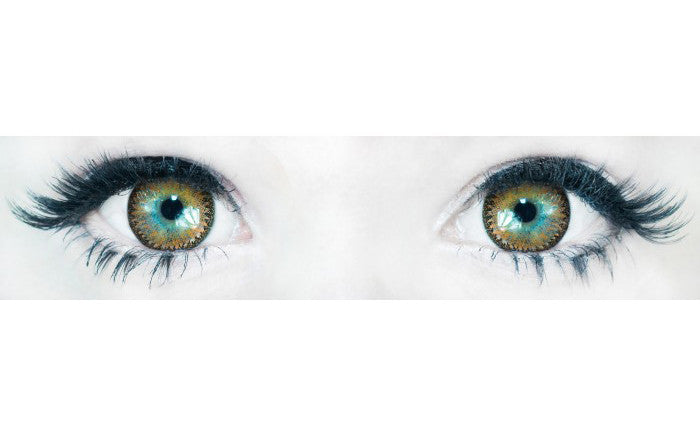 Comfortable, doll-eye Korean contact lenses in 3 Tone Nudy Brown by Sweety.