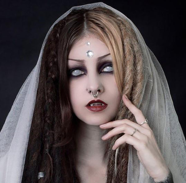 CrazyLab White Mesh circle lenses