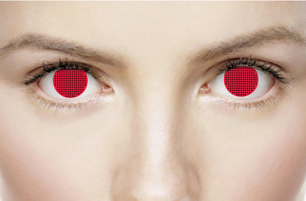 Red screen crazy contact lenses