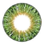 Design detail of Geolica Lady Lime Green 14.2mm circle lenses. Main image
