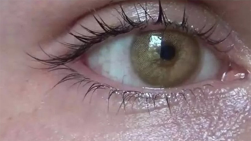 Cloud Brown circle lenses on brown eyes