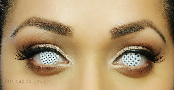 White mesh special effects contact lenses