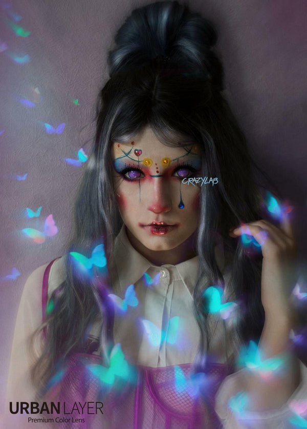 17mm Violet Mesh R Mini Sclera Circle Lenses | Yearly