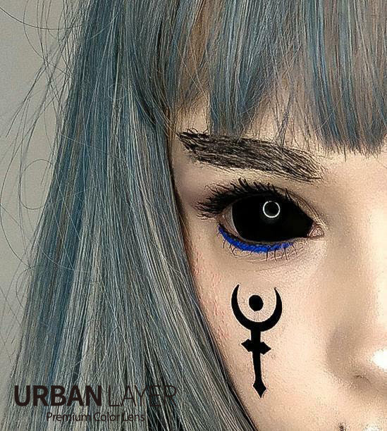 22mm Sclera Black Theatrical Lenses