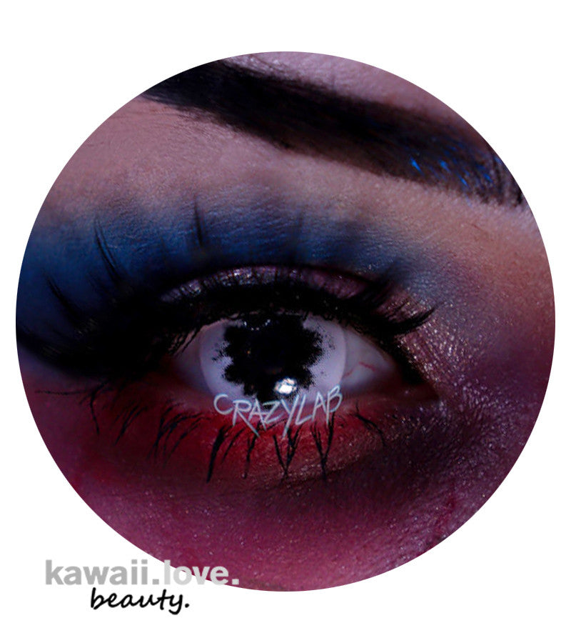 Morph into a zombie and freak everyone out with Black Zombie colored contact lenses. Get your own pair of these theatrical opaque white and black lenses that give a creepy destroyed pupil look. We ship our CrazyLab Black Zombie lenses fast from the USA with a free lens case for storage.