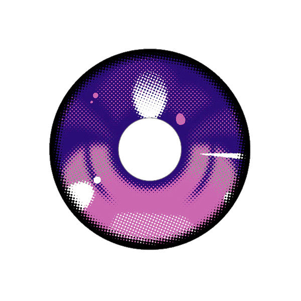With these amazing purple gradient contacts that feature a distinct 4-tone painted manga-like design and dark black limbal ring, you can make the cutest anime cosplay possible. The CrazyLab Anime3 Violet circle lenses ship fast from the USA and include a free contact lens case.