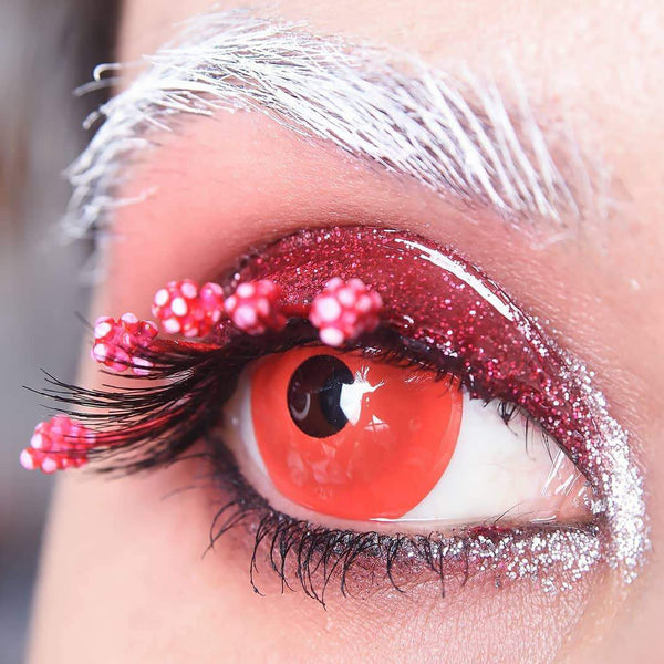 17mm Mini Sclera Red Circle Lenses | Yearly