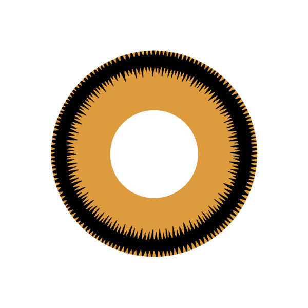 Embellish your eyes with the ultimate opaque and vibrant color with Mystic Sun circle lenses by CrazyLab (USA in stock, fast shipping). These dramatic bright yellow gold cosmetic lenses make your eyes pop even from afar with its defining black circle outer rim, making them effective for cosplay looks and more.
