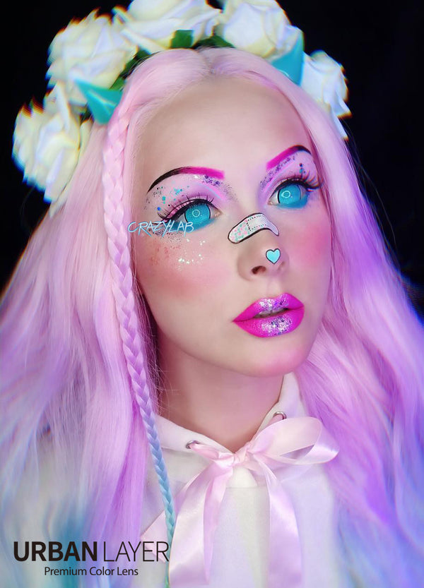 17mm Cyan Mesh R Mini Sclera Circle Lenses | Yearly