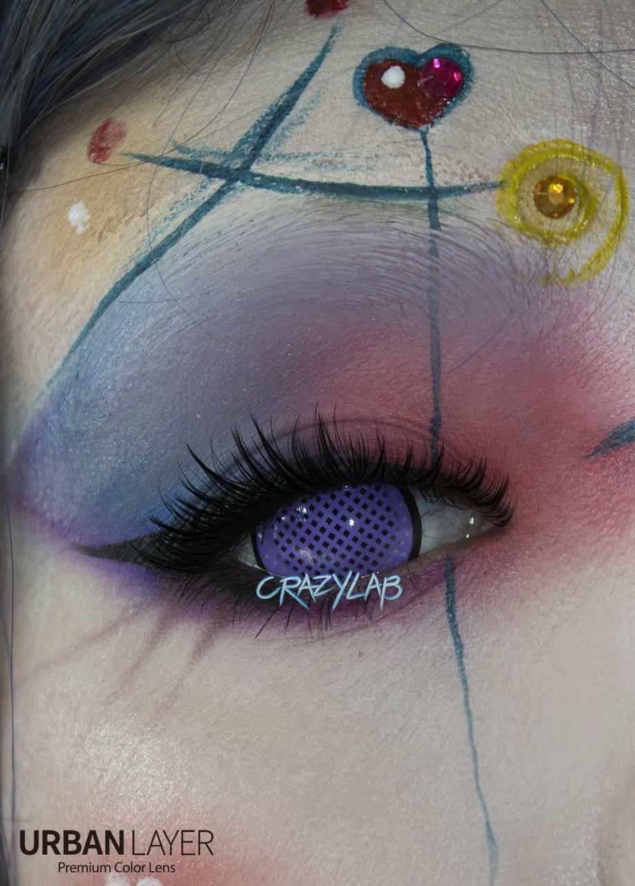 17mm Violet Mesh R Mini Sclera Circle Lenses | Yearly