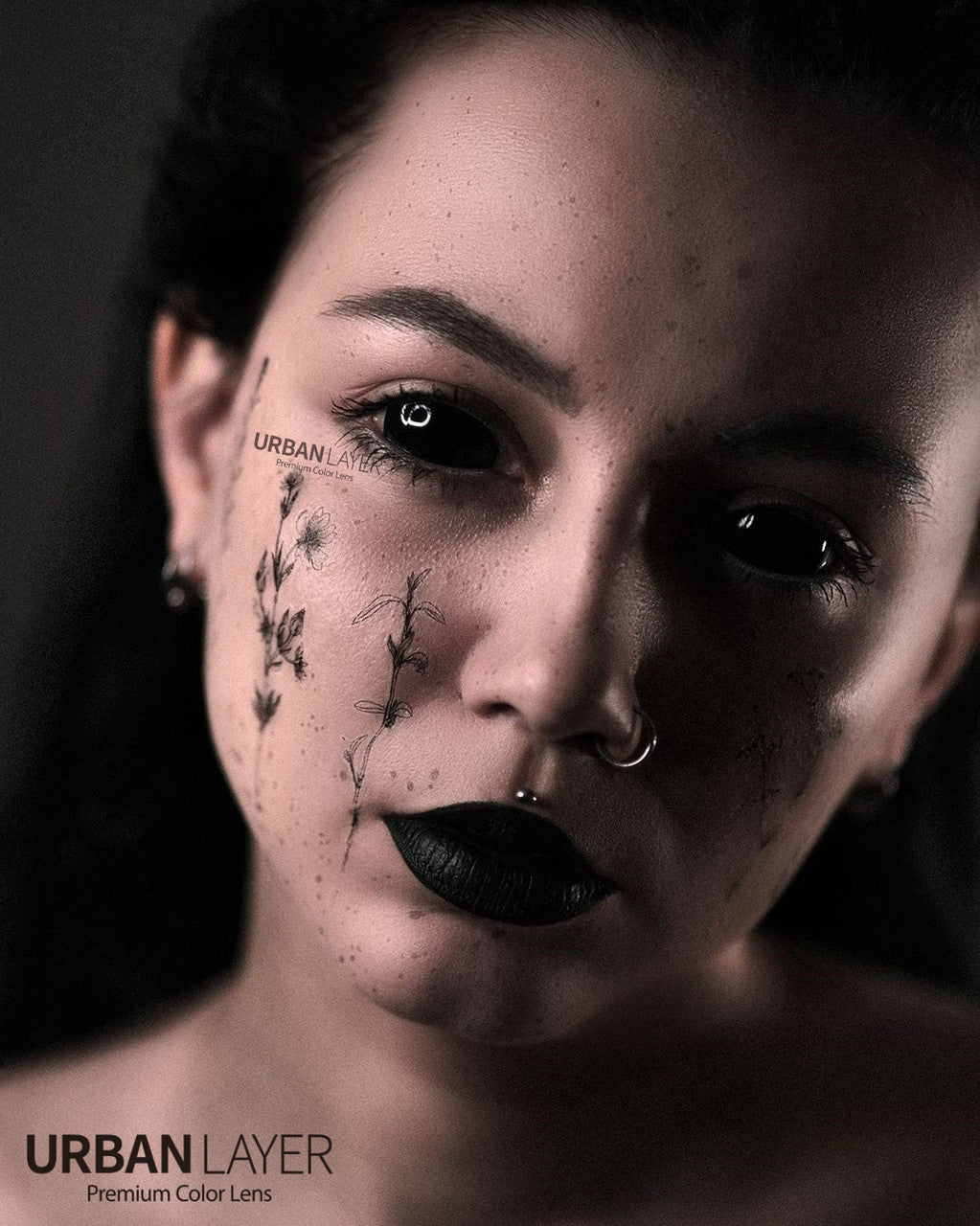 22mm Sclera Black Theatrical Lenses