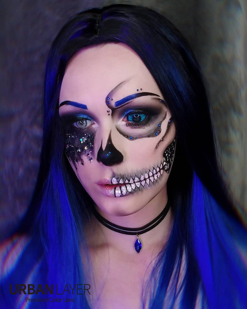 22mm Sclera Elf Blue Theatrical Lenses