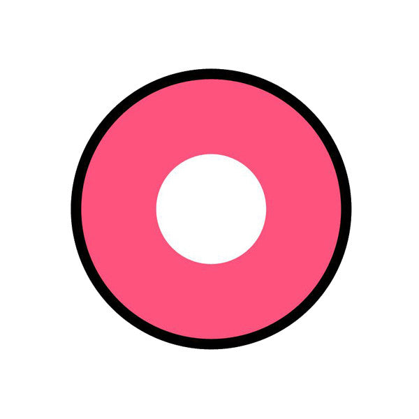 Adorn your eyes with the ultimate opaque and vibrant color with Pink Rim circle lenses by CrazyLab (USA in stock, fast shipping). These dramatic solid rose pink cosmetic lenses make your eyes pop even from afar with its defining black circle outer rim, making them effective for cosplay looks and more.
