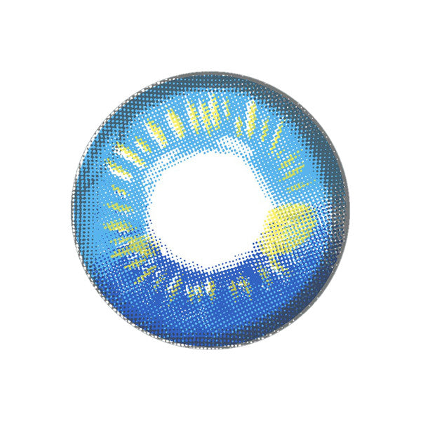 Create the cutest anime cosplay with these awesome aqua and teal gradient contacts with a unique 4-tone painted manga-like design. CrazyLab Anime Blue circle lenses come with a free contact lens case and ships fast from the USA.