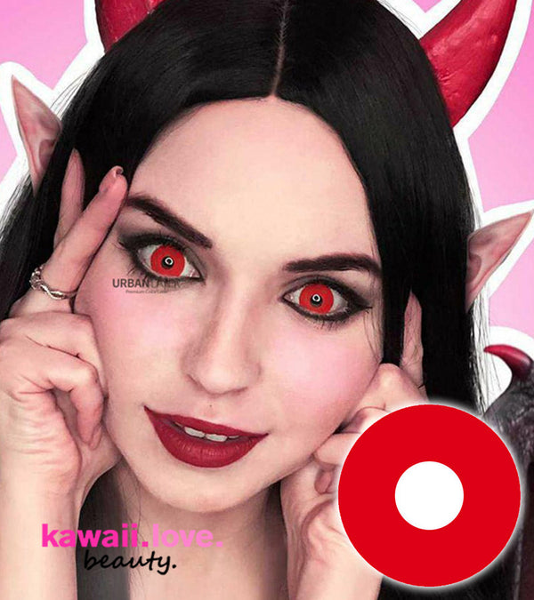 Bloody Red circle lenses are the perfect shade of scarlet. Vibrant Bloody Red circle lenses are opaque enough to cover all iris colors to complete your unique statement making look. This vivid pair of crimson contacts by CrazyLab Korea ships fast from the USA so you can express yourself stat.