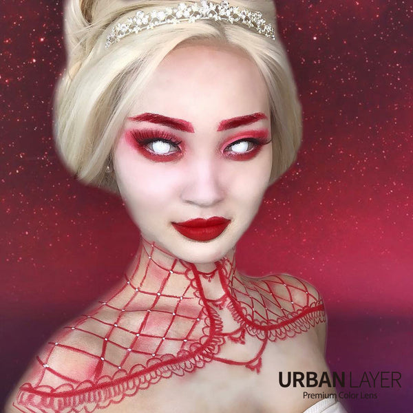 Create spooky costume looks with White Blind circle lenses