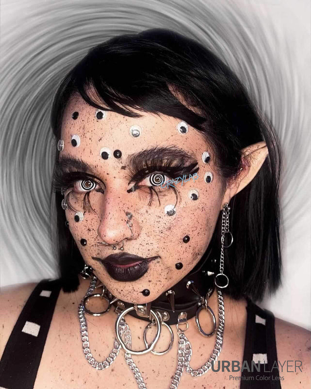 Black Spiral Colored Lenses | 1 Year