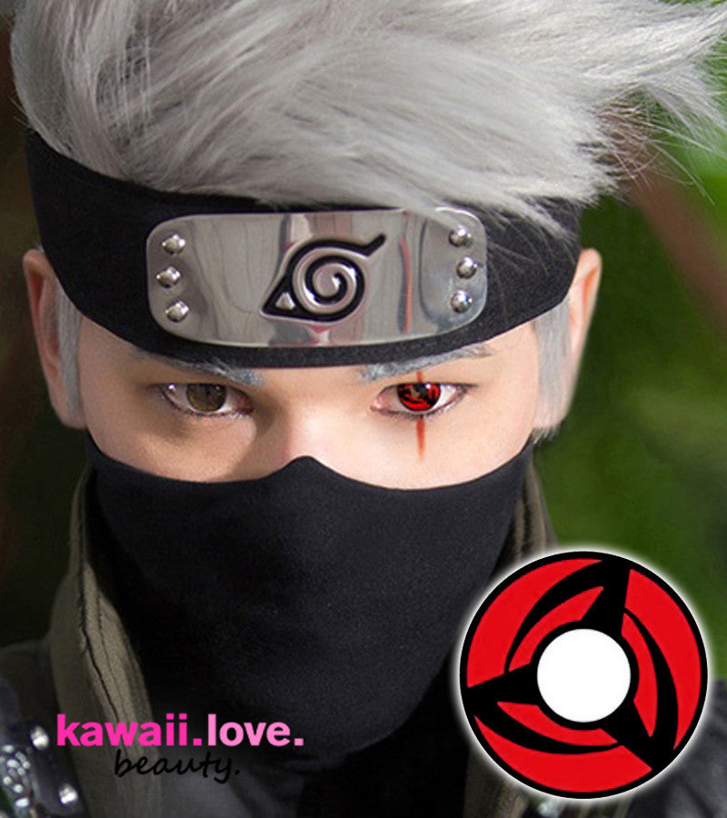 Naruto Kakashi Hatake Mangekyou Sharingan circle contact lenses complete your anime cosplay look, and these amazing red and black contacts ship fast and *free from the USA
