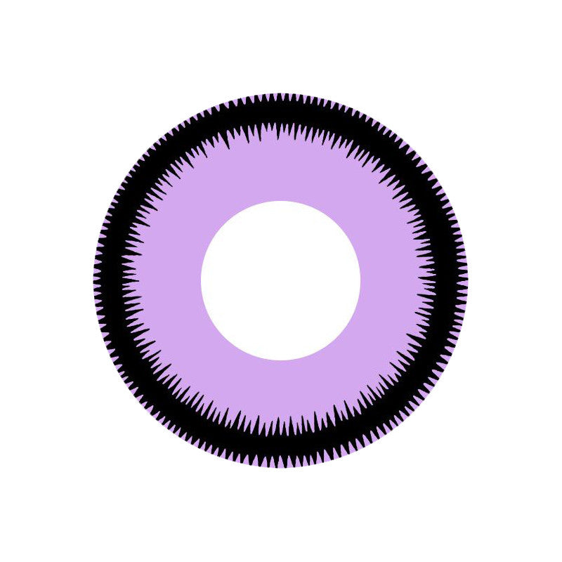 Embellish your eyes with the ultimate opaque and vibrant color with Mystic Purple circle lenses by CrazyLab (USA in stock, fast shipping). These dramatic lavender violet cosmetic lenses make your eyes pop even from afar with its defining black circle outer rim, making them effective for cosplay looks and more.