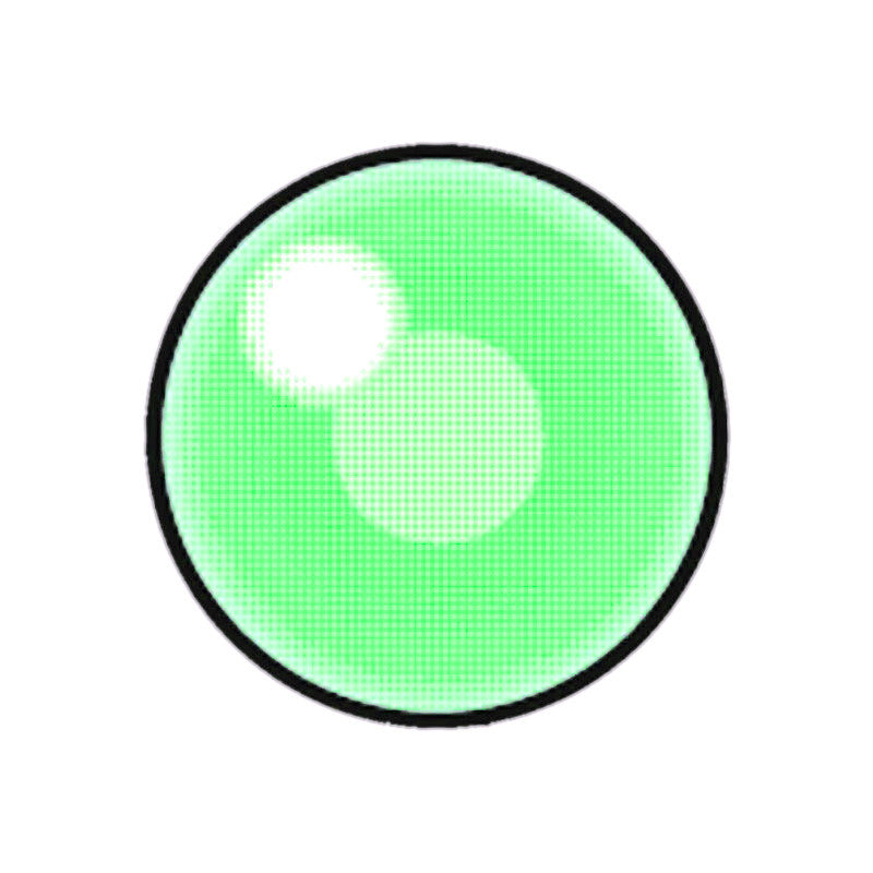 CrazyLab Nezuko R Green circle lenses are your best choice for the perfect Demon Slayer cosplay! These amazing lime green special effects contacts feature a screen center to a create cloudy pupil look, and a subtle black rim for super kawaii, anime-like definition. We ship these cute green lenses fast from the USA with a free lens case with each pair!