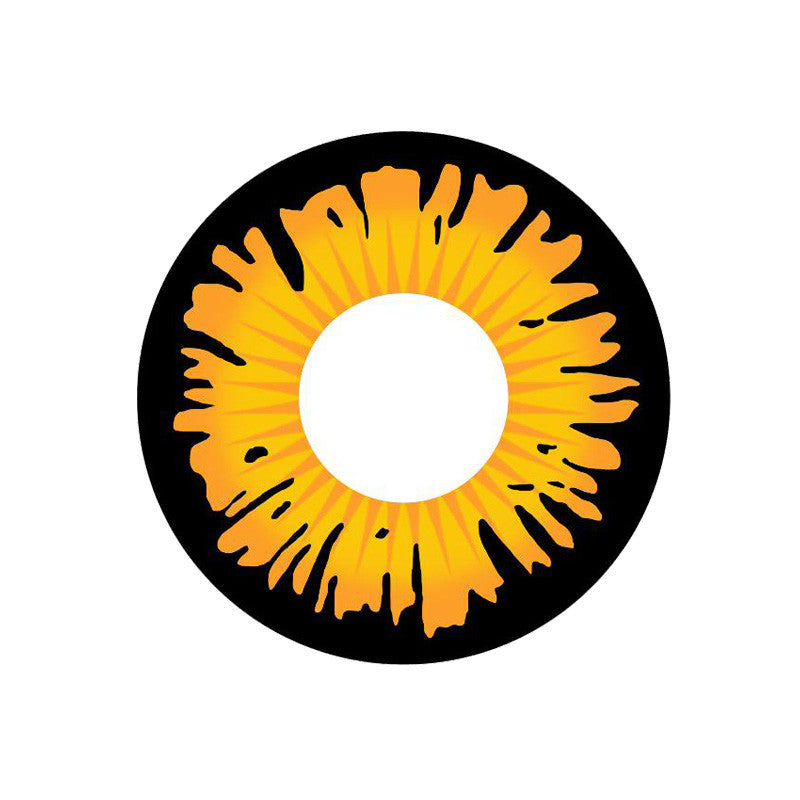 CrazyLab golden amber circle contact lenses in Twilight Bella are perfect for your vampire cosplay or other costume looks. These strikingly bright yellow-gold colored contacts with honey hues ship fast from the USA