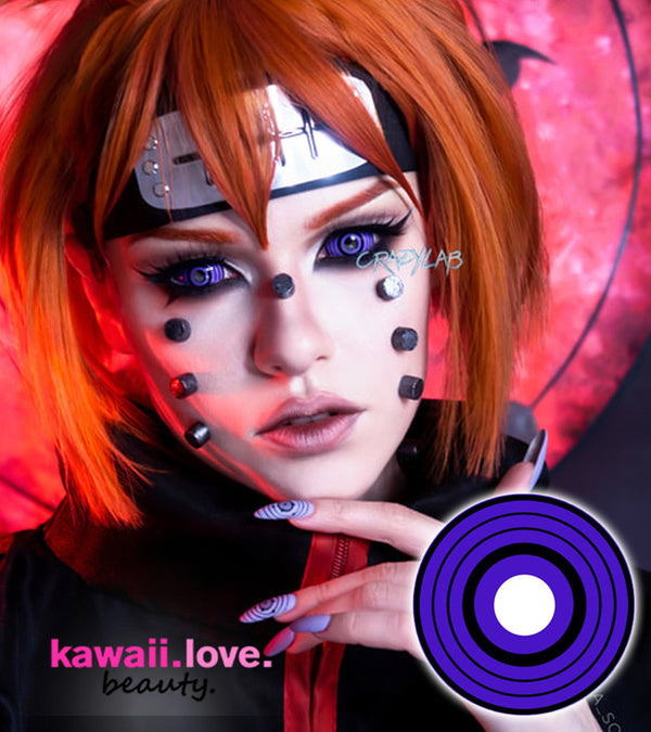As used in the TV and movie industry, trip everyone out and create an utterly dramatic costume look that can only be achieved with theatrical SFX sclera contacts, contact lenses that are designed to cover most of your eyes. We ship our hypnotic 22mm Violet Colossus sclera circle lenses fast and free from the USA.
