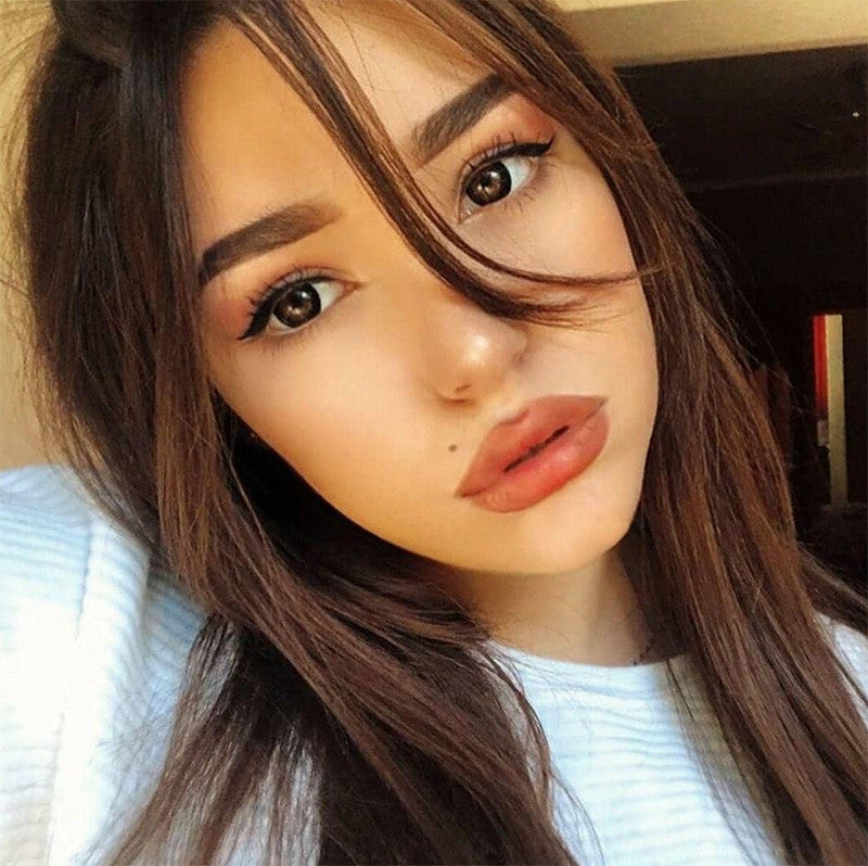 Dark Night black circle lenses on brown eyes
