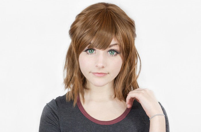 New! Nudy 3 Tones Green circle lenses by Sweety brand on light eyes.