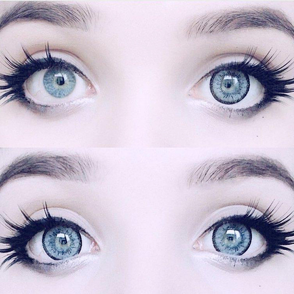 Barbie Dolly Plus Gray circle lenses on light blue eyes