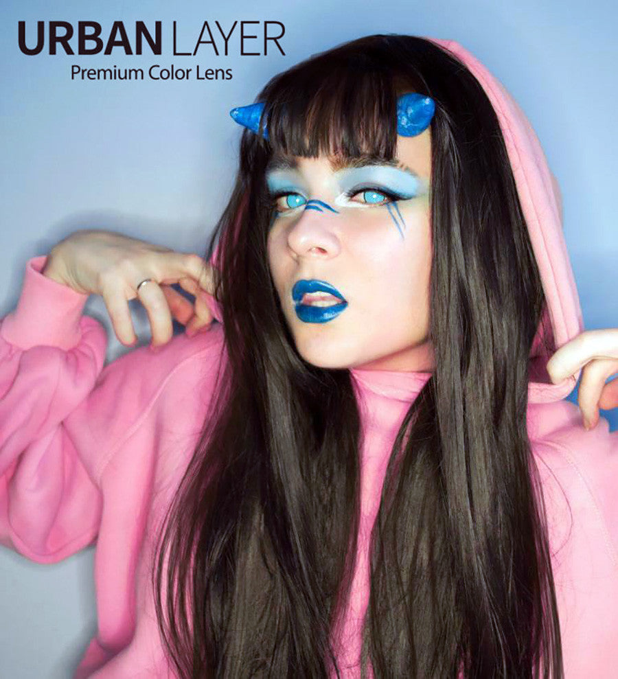 CrazyLab Cyan Mesh R aqua blue screen circle lenses