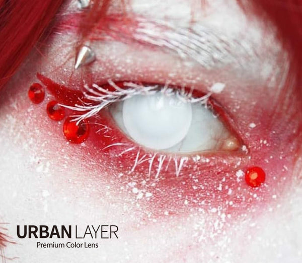 CrazyLab Blind White 14.5mm theatrical cosmetic colored circle contacts ship fast and *free from the USA
