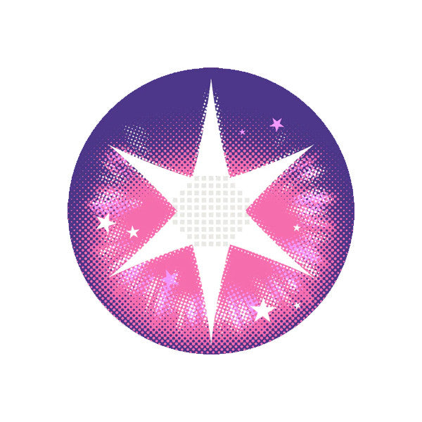 With these amazing pink and violet gradient contacts that feature a distinct 4-tone painted manga design, mesh screen center and starry catch-light effect, you can make the cutest Hoshino Ai anime cosplay ever. CrazyLab Ai Hoshino purple circle lenses ship fast from the USA and include a free contact lens case.
