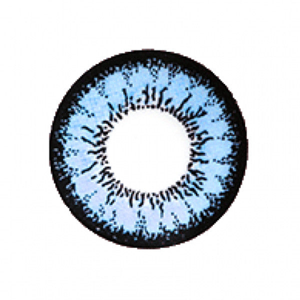 Detail of design, Magic Color by Geo - Angel Blue soft circle lenses / contacts.