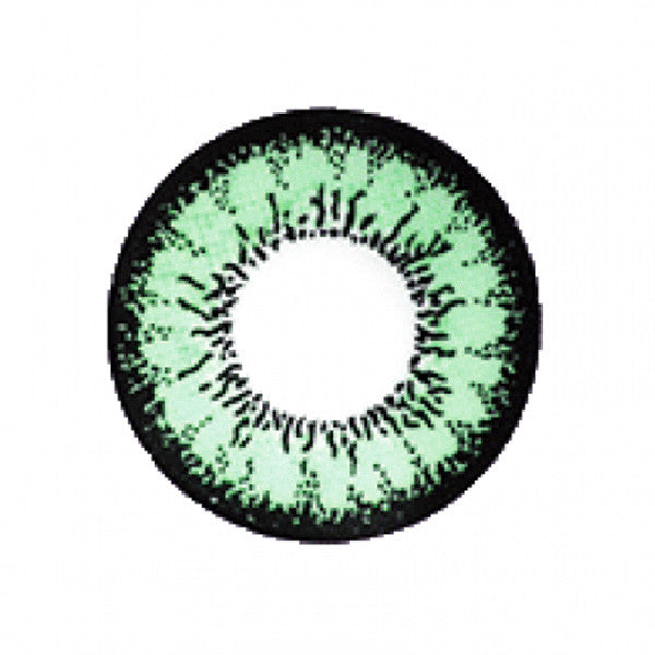 Circle lens design detail, Geo Magic Color Angel Green.